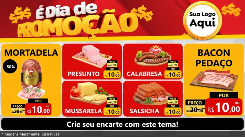 Modelo de TV para TV Horizontal com o tema É Dia De Promoção para Frios e Laticínios