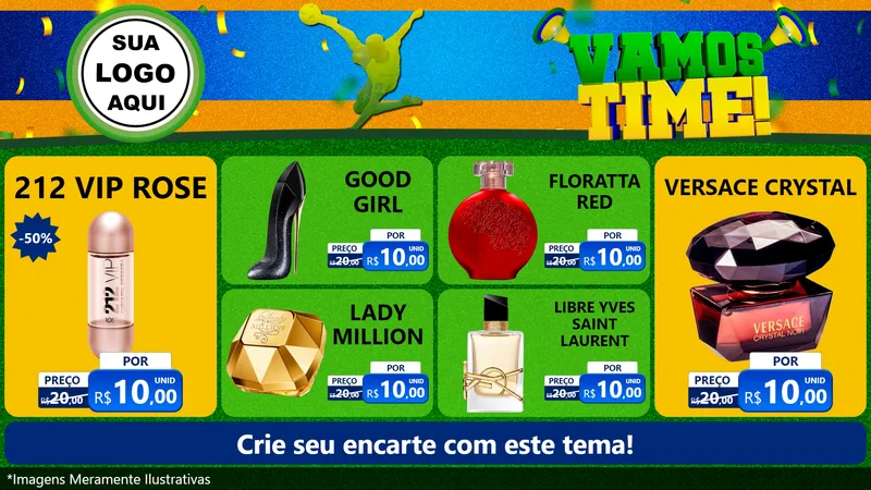 Modelo de TV para TV Horizontal com o tema Vamos Time! para Perfumes