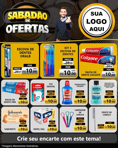 Modelo de Rede Social para Feed Instagram com o tema Sabadão de Ofertas para Higiene Pessoal