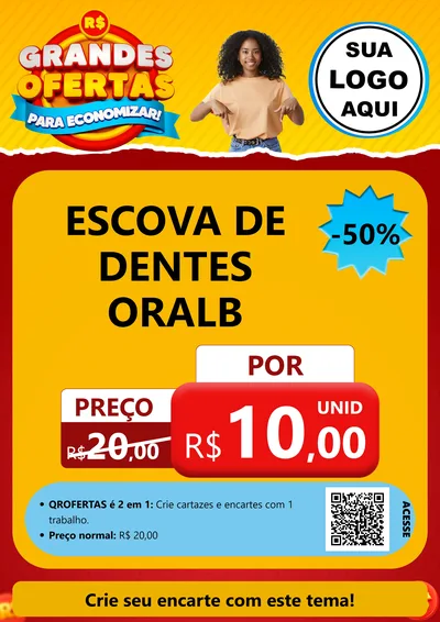 Modelo de Cartaz para Cartaz A4 Vertical com o tema Grandes Ofertas Para Economizar! para Higiene Pessoal