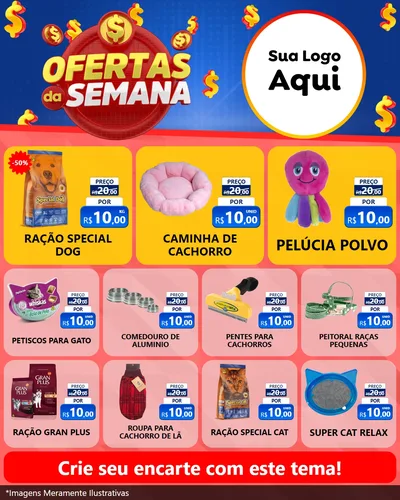 Modelo de Rede Social para Feed Instagram com o tema Ofertas Da Semana para Pet Shop