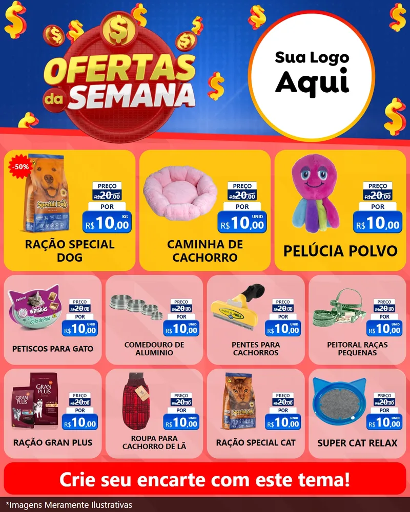 Modelo de Rede Social para Feed Instagram com o tema Ofertas Da Semana para Pet Shop