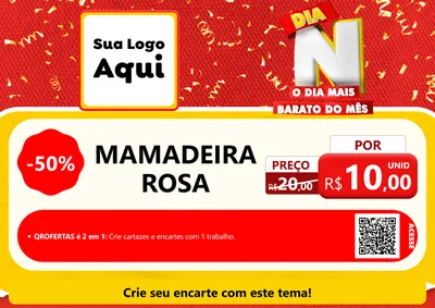 Modelo de Cartaz para Cartaz A4 Horizontal com o tema Dia N o Dia Mais Barato do Mês para Bebês