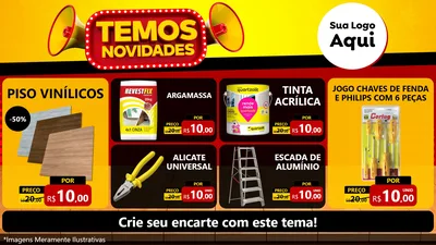 Modelo de TV para TV Horizontal com o tema Temos Novidades para Material para Construção
