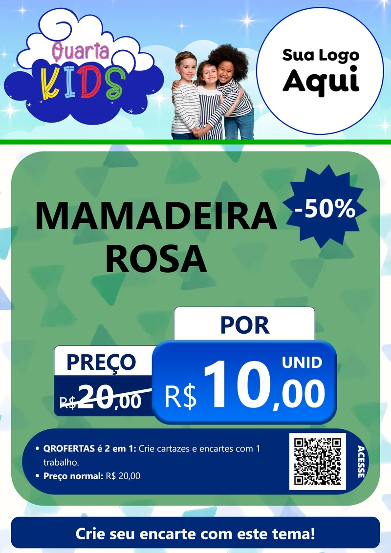 Modelo de Cartaz para Cartaz A4 Vertical com o tema Quarta Kids para Bebês