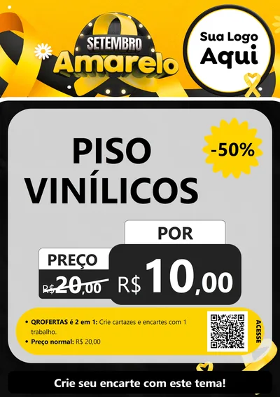 Modelo de Cartaz para Cartaz A4 Vertical com o tema Setembro Amarelo para Material para Construção