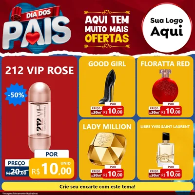 Modelo de Rede Social para Feed Facebook com o tema Dia dos Pais para Perfumes
