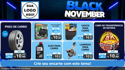 Modelo de TV para TV Horizontal com o tema Black November para Auto peças