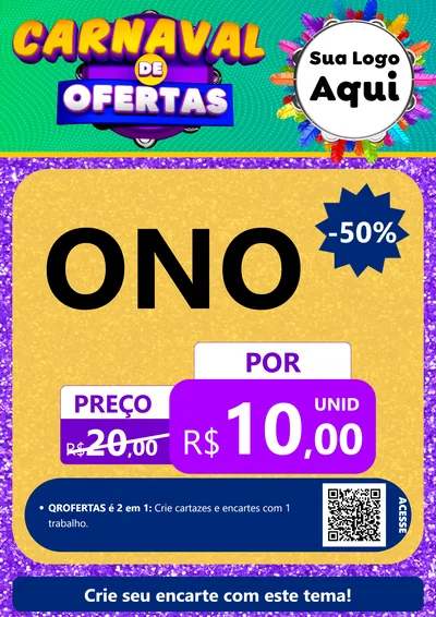 Modelo de Cartaz para Cartaz A4 Vertical com o tema Carnaval de Ofertas para Óticas