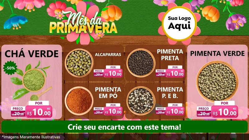 Modelo de TV para TV Horizontal com o tema Mês da Primavera para Produtos Naturais