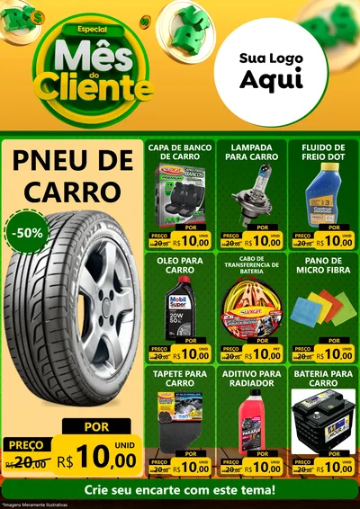 Modelo de Encarte para Encarte A4 Vertical com o tema Especial Mês do Cliente para Auto peças