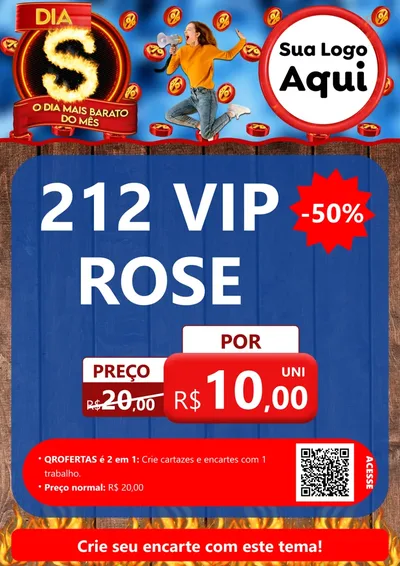 Modelo de Cartaz para Cartaz A4 Vertical com o tema Dia S - O Dia Mais Barato Do Mês para Perfumes