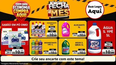 Modelo de TV para TV Horizontal com o tema Fecha Mês para Produtos de Limpeza