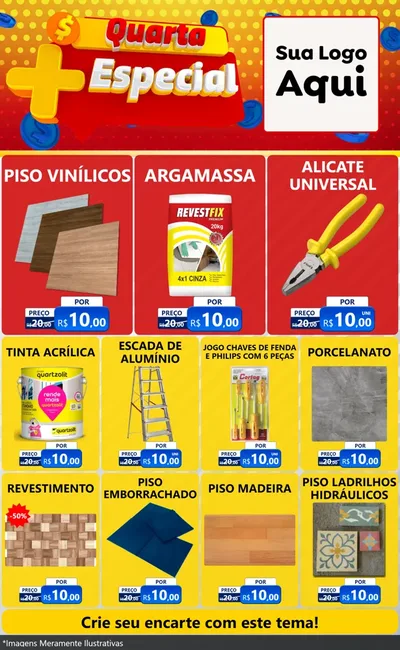 Modelo de Encarte para Encarte Grande com o tema Quarta Mais Especial para Material para Construção