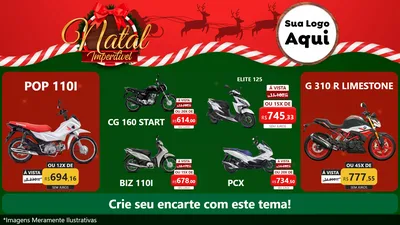 Modelo de TV para TV Horizontal com o tema Natal Imperdível para Concessionaria de Motos