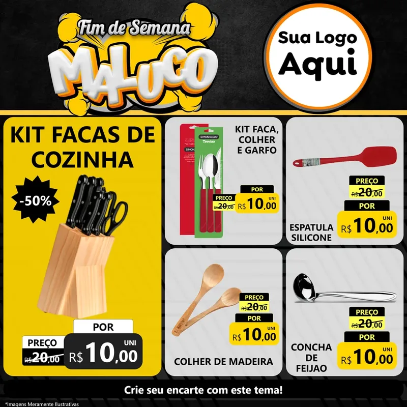 Modelo de Rede Social para Feed Facebook com o tema Fim de Semana Maluco para Utilidades Domésticas