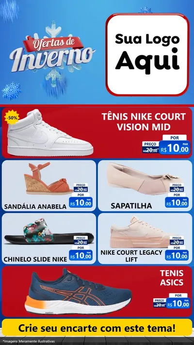 Modelo de TV para TV Vertical com o tema Ofertas de Inverno para Calçados