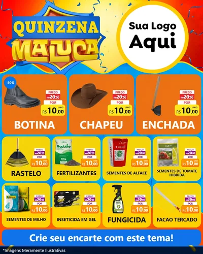 Modelo de Rede Social para Feed Instagram com o tema Quinzena Maluca para Agropecuária