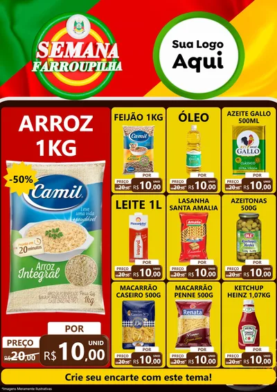Modelo de Encarte para Encarte A4 Vertical com o tema Semana Farroupilha para Supermercado