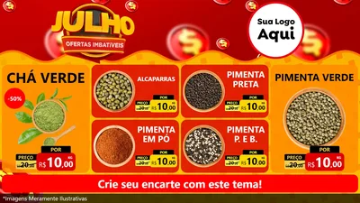 Modelo de TV para TV Horizontal com o tema Julho Ofertas Imbatíveis para Produtos Naturais