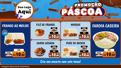 Modelo de TV para TV Horizontal com o tema Promoção Páscoa para Restaurante