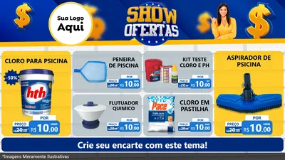 Modelo de TV para TV Horizontal com o tema Show de Ofertas para Produtos para Piscina