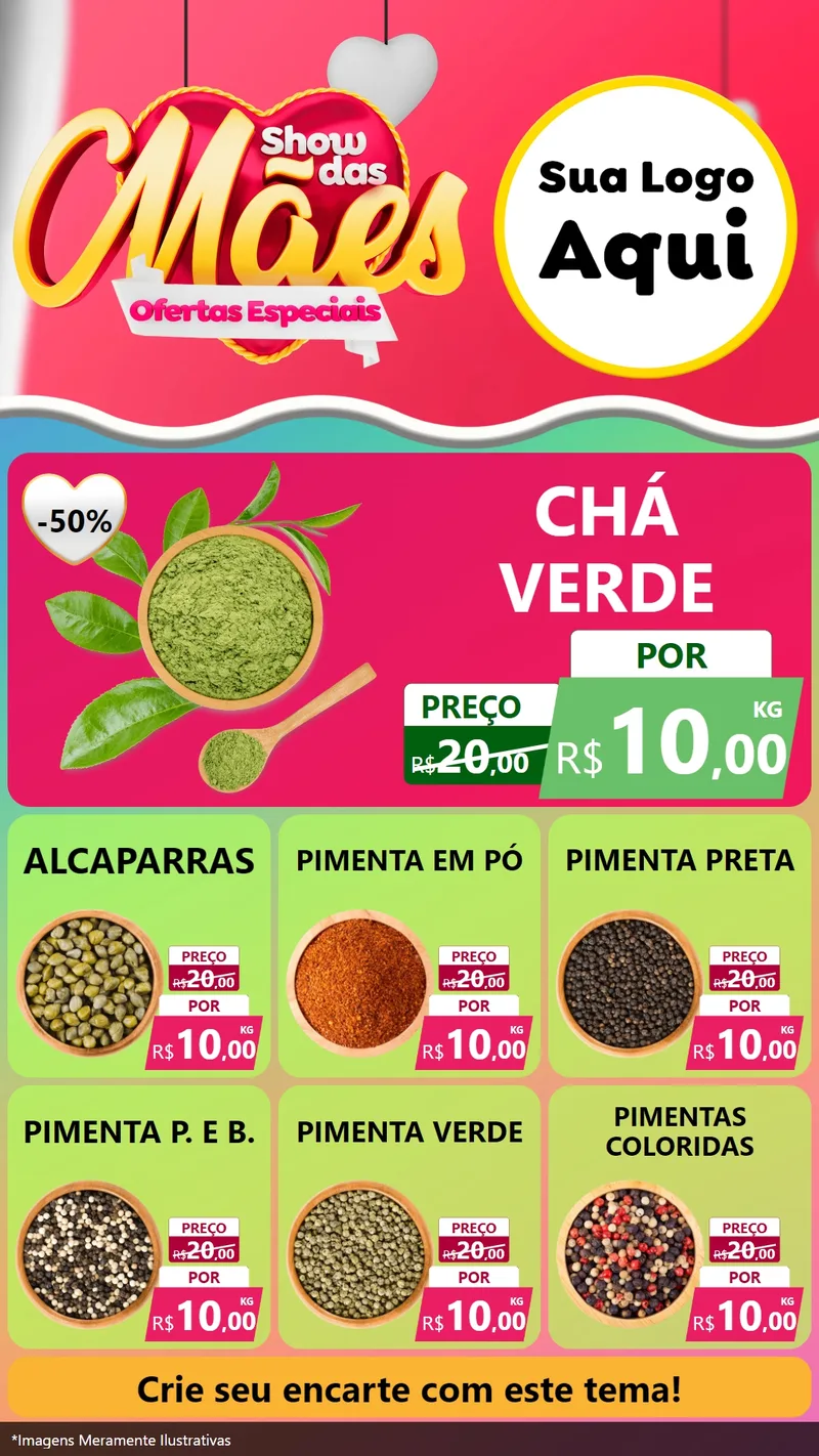 Modelo de Rede Social para Stories com o tema Show das Mães - Ofertas Especiais para Produtos Naturais