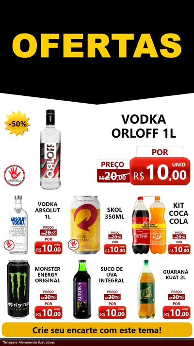 Modelo de Rede Social para Stories com o tema Ofertas Preto e Vermelho Cartaz para Distribuidora de bebidas