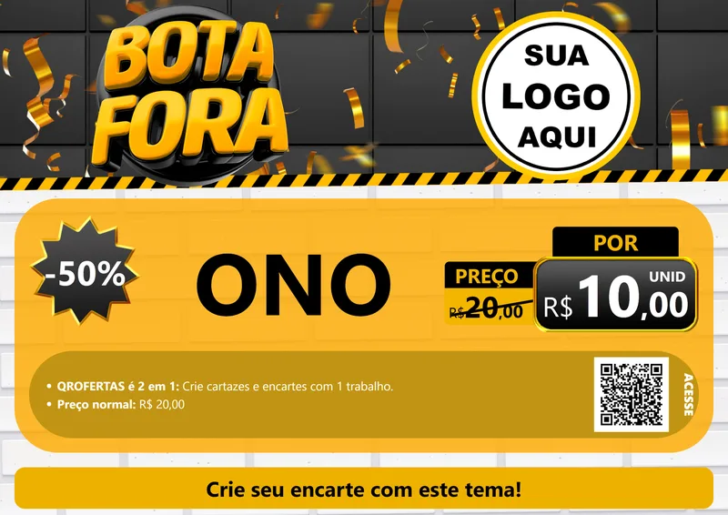Modelo de Cartaz para Cartaz A4 Horizontal com o tema Bota Fora para Óticas