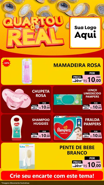 Modelo de TV para TV Vertical com o tema Quartou do Real para Bebês