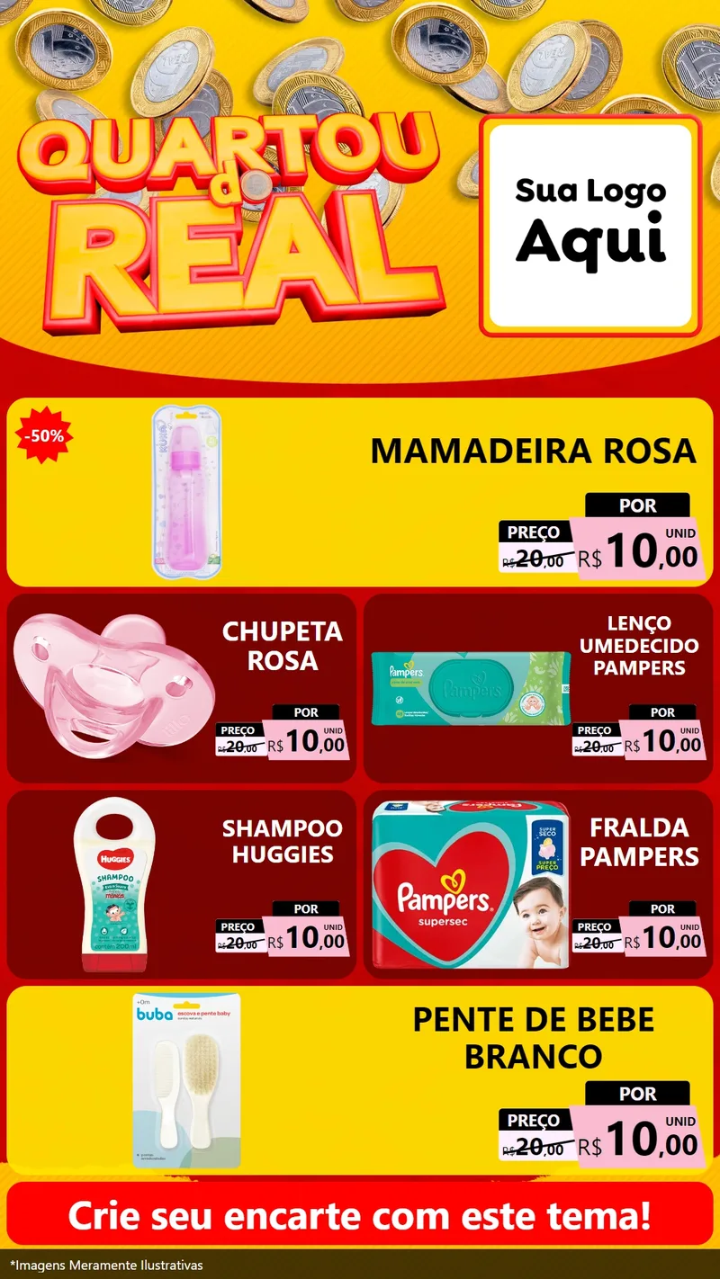 Modelo de TV para TV Vertical com o tema Quartou do Real para Bebês