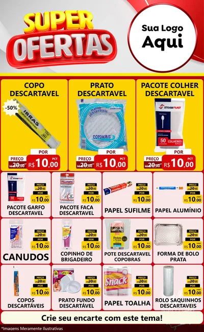 Modelo de Encarte para Encarte Grande com o tema Super Ofertas para Embalagens