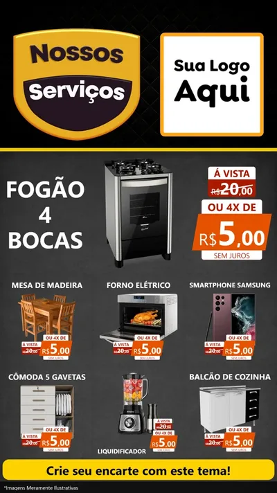 Modelo de Rede Social para Stories com o tema Nossos Serviços para Móveis e Eletro