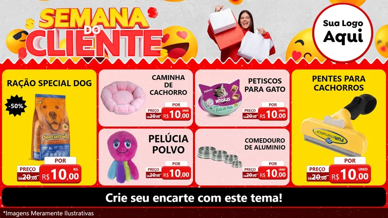 Modelo de TV para TV Horizontal com o tema Semana do Cliente para Pet Shop