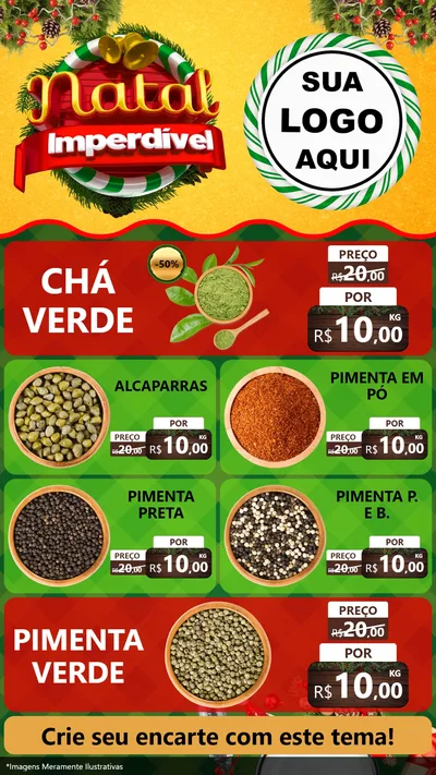 Modelo de TV para TV Vertical com o tema Natal Imperdível para Produtos Naturais