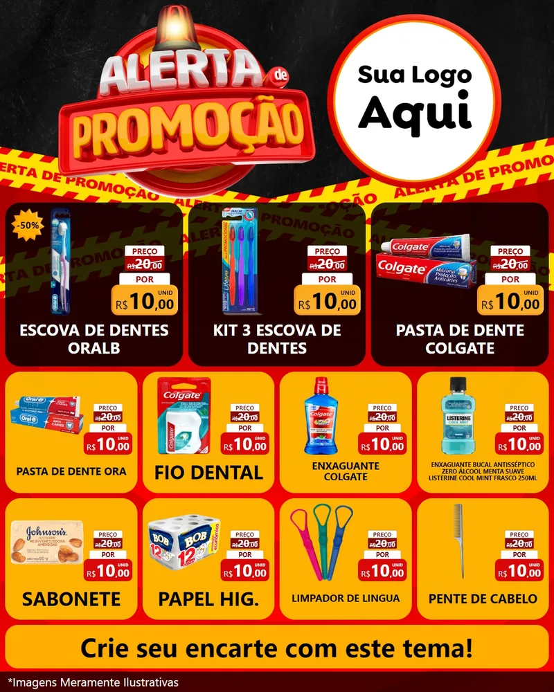Modelo de Rede Social para Feed Instagram com o tema Alerta de Promoção para Higiene Pessoal