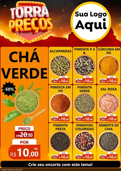 Modelo de Encarte para Encarte A4 Vertical com o tema Torra Preços para Produtos Naturais
