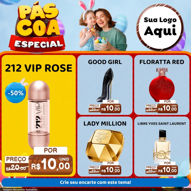 Modelo de Rede Social para Feed Facebook com o tema Páscoa Especial para Perfumes