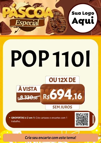 Modelo de Cartaz para Cartaz A4 Vertical com o tema Páscoa Especial para Concessionaria de Motos