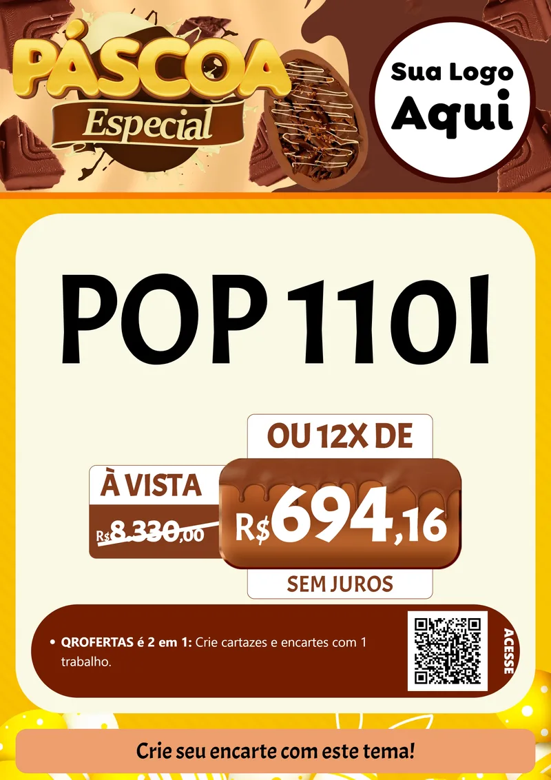 Modelo de Cartaz para Cartaz A4 Vertical com o tema Páscoa Especial para Concessionaria de Motos