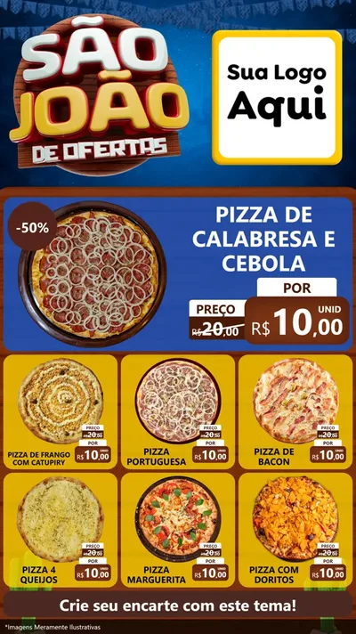 Modelo de Rede Social para Stories com o tema São João Ofertas Imbatíveis! - Junina para Pizzaria