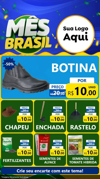 Modelo de Rede Social para Stories com o tema Mês do Brasil para Agropecuária