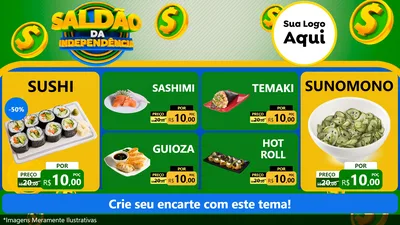 Modelo de TV para TV Horizontal com o tema Saldão da Indepêndencia para Comida japonesa