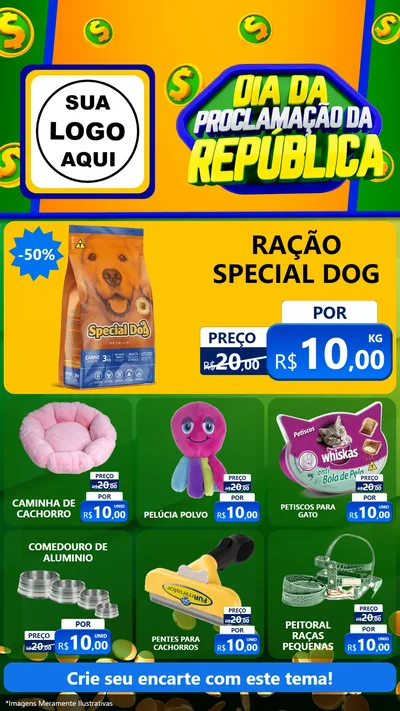 Modelo de Rede Social para Stories com o tema Dia Da Proclamação da República para Pet Shop