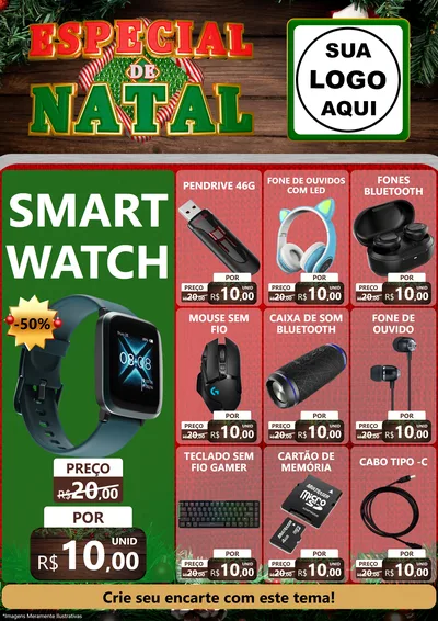 Modelo de Encarte para Encarte A4 Vertical com o tema Especial de Natal para Informática