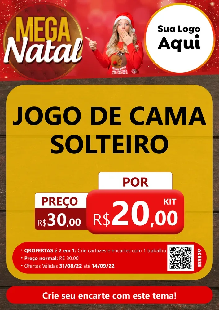 Modelo de Cartaz para Cartaz A4 Vertical com o tema Mega Natal para Cama, Mesa e Banho