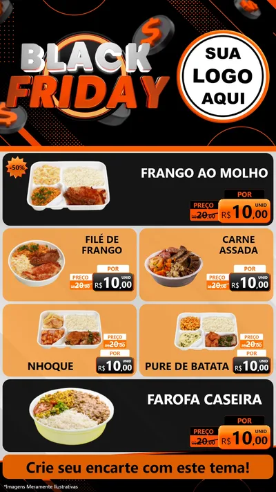 Modelo de TV para TV Vertical com o tema Black Friday para Restaurante