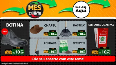 Modelo de TV para TV Horizontal com o tema Mês do Cliente para Agropecuária