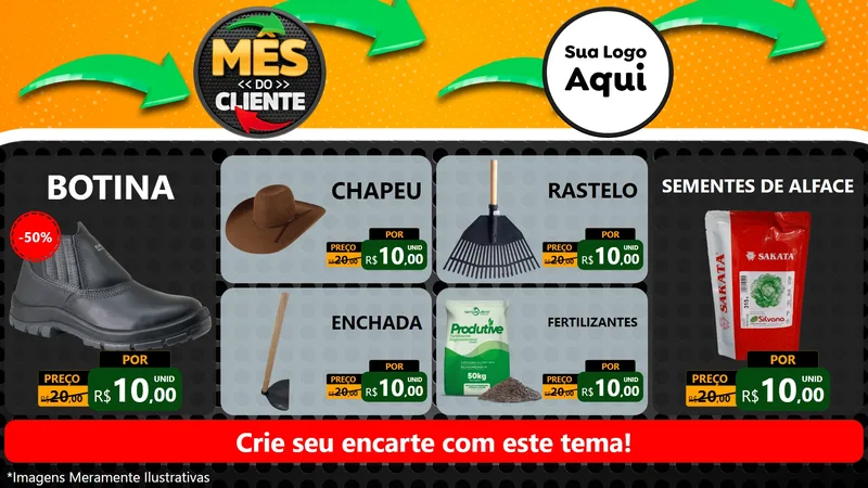 Modelo de TV para TV Horizontal com o tema Mês do Cliente para Agropecuária