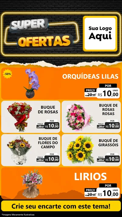Modelo de TV para TV Vertical com o tema Super Ofertas para Floricultura e jardim
